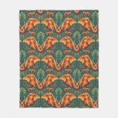 エキゾチックなサファリタペストリーパターン – ザホワイトロータス フリースブランケット (正面)