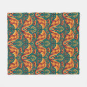 エキゾチックなサファリタペストリーパターン – ザホワイトロータス フリースブランケット (正面(横))