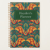 エキゾチックなサファリタペストリーパターン – ザホワイトロータス プランナー手帳 (正面)