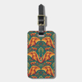 エキゾチックなサファリタペストリーパターン – ザホワイトロータス ラゲッジタグ (正面縦)
