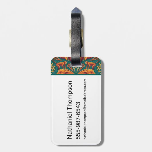 エキゾチックなサファリタペストリーパターン – ザホワイトロータス ラゲッジタグ (裏面縦)