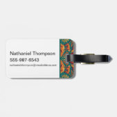 エキゾチックなサファリタペストリーパターン – ザホワイトロータス ラゲッジタグ (裏面横)