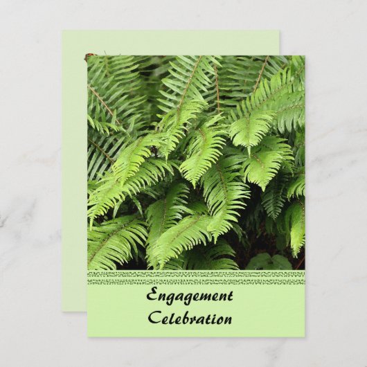 エキゾチックなシダ婚約招待状 招待状 (正面/裏面)