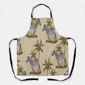 エキゾチックなシマウマとヤシの木 エプロン (正面)