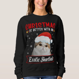 エキゾチックなショートヘアの猫Mはクリスマスが良い スウェットシャツ