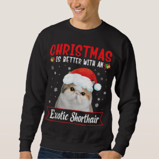 エキゾチックなショートヘアの猫Mはクリスマスが良い スウェットシャツ