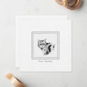 エキゾチックなショートヘア猫フラットノートカード ノートカード (正面/裏面インサイチュ)