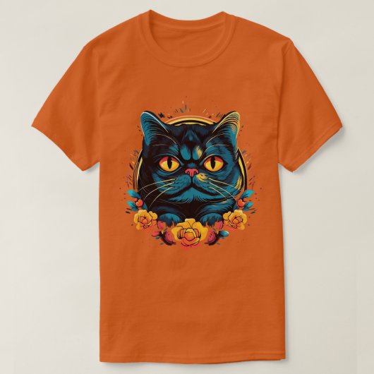 エキゾチックなショートヘア Tシャツ (デザイン正面)