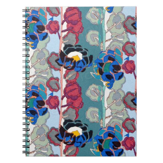 エキゾチックなシームレスな花の背景 ノートブック (正面)