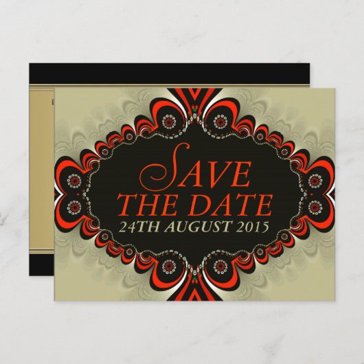 エキゾチックなジェニーデザイン日付ポストカードの保存 案内ポストカード (正面/裏面)