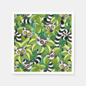 エキゾチックなジャングルのマダガスカルのレムルス スタンダードカクテルナプキン (正面)