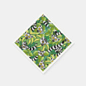 エキゾチックなジャングルのマダガスカルのレムルス スタンダードカクテルナプキン (角)