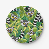 エキゾチックなジャングルのマダガスカルのレムルス ペーパープレート (正面)