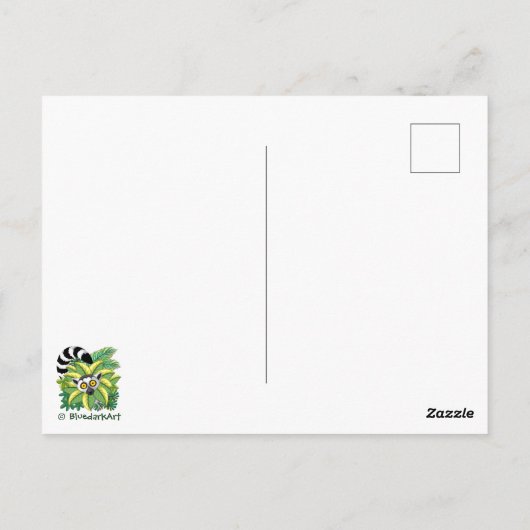 エキゾチックなジャングルのマダガスカルのレムルス ポストカード (裏面)