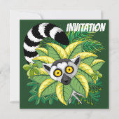 エキゾチックなジャングルのマダガスカルのレムルス 招待状 (正面)