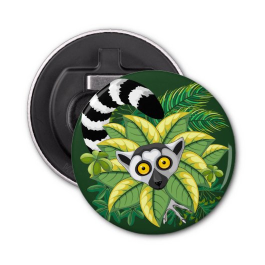 エキゾチックなジャングルのマダガスカルのレムルス 栓抜き (正面)