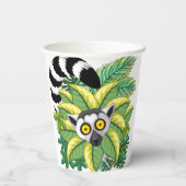 エキゾチックなジャングルのマダガスカルのレムルス 紙コップ (裏面)