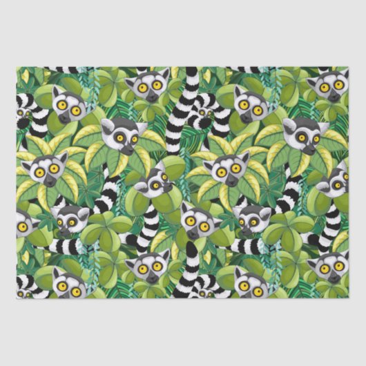 エキゾチックなジャングルのマダガスカルのレムルス 薄葉紙 (正面)