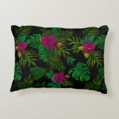 エキゾチックなジャングルの夜の蘭パターン アクセントクッション (裏面)