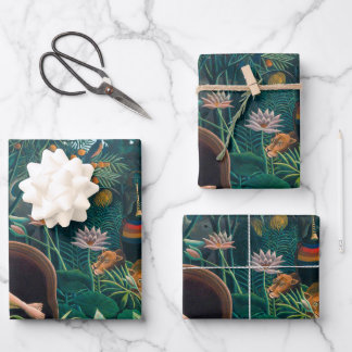 エキゾチックなジャングルの森の夢 ラッピングペーパーシート