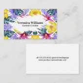 エキゾチックなジャングルの葉のパターン 名刺 (正面/裏面)