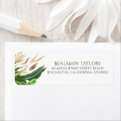 エキゾチックなジャングルの葉の金ゴールドパーム葉 ラベル (インサイチュ)