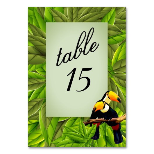 エキゾチックなジャングルトゥーカンのテーブル番号 テーブルナンバー (裏面)