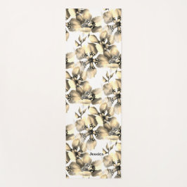 エキゾチックなジャングル動物のかわいい花柄 ヨガマット