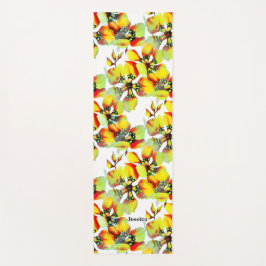 エキゾチックなジャングル動物のシームレスな明るいパターン ヨガマット