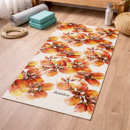 エキゾチックなジャングル動物のシームレスな明るいパターン ヨガマット