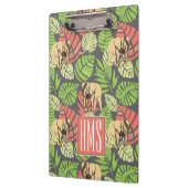 エキゾチックなジャングル葉および象|のモノグラム クリップボード (左)