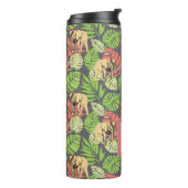 エキゾチックなジャングル葉および象|のモノグラム タンブラー (回転左)