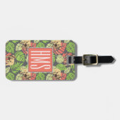 エキゾチックなジャングル葉および象|のモノグラム ラゲッジタグ (正面横)
