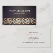 エキゾチックなスクロールデザイナーとファッション金ゴールドウッドルック 名刺 (正面/裏面)