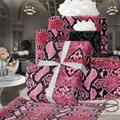 エキゾチックなストロベリーピンクのパイソンのヘビの皮 ラッピングペーパー