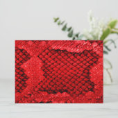 エキゾチックなスネークスキンアニマルプリントテクスチャパターンレッド シーズンカード (スタンド正面)