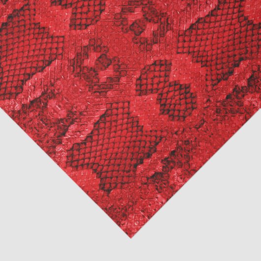 エキゾチックなスネークスキンアニマルプリントテクスチャパターンレッド 薄葉紙 (詳細)