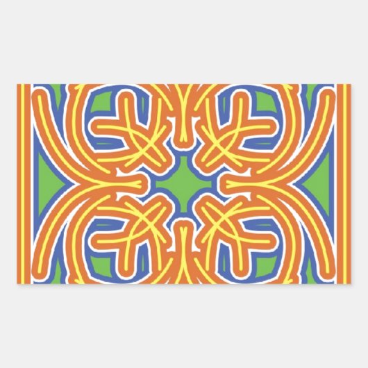 エキゾチックなタイル 長方形シール (正面)