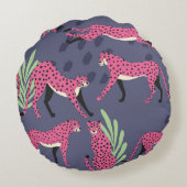 エキゾチックなチーズ:カラフルヴィンテージパターン。 ラウンドクッション (裏面)