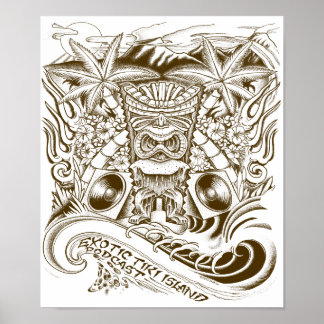 エキゾチックなティキアイランドポッドキャストポスター ポスター