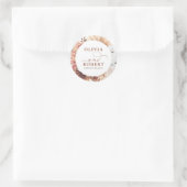 エキゾチックなテラコッタフラワーズボホ結婚ボタニカル ラウンドシール (バッグ)