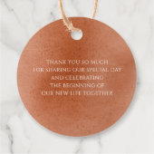 エキゾチックなテラコッタ フローラル エレガント ボヘミアンの感謝 フェイバータグ (裏面)