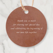 エキゾチックなテラコッタ フローラル エレガント ボヘミア フェイバータグ (裏面)