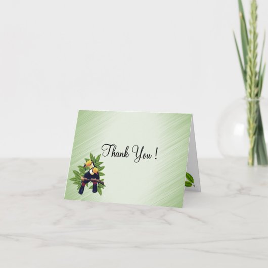 エキゾチックなトゥーカンの中にありがとう空白の。 サンキューカード (正面)