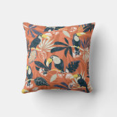 エキゾチックなトゥーカンジャングルシーン クッション (裏面)