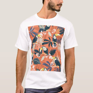 エキゾチックなトゥーカンジャングルシーン Tシャツ