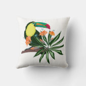 エキゾチックなトゥーカン熱帯鳥カラフルハワイ自然 クッション (裏面)
