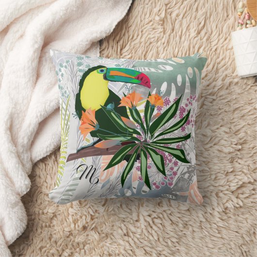 エキゾチックなトゥーカン熱帯鳥カラフルハワイ自然 クッション (ブランケット)