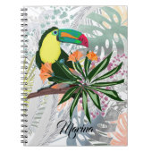 エキゾチックなトゥーカン熱帯鳥カラフルハワイ自然 ノートブック (正面)