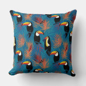 エキゾチックなトウカ鮮やかン枕熱帯鳥パターン クッション (正面)
